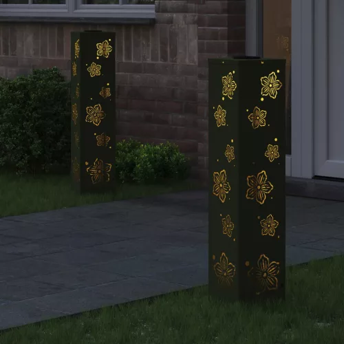  Napelemmel működő LED ösvény világítás 2 pcs Olajzöld