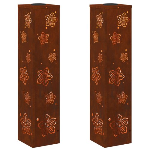  Napelemmel működő LED ösvény világítás 2 pcs Corten Acél