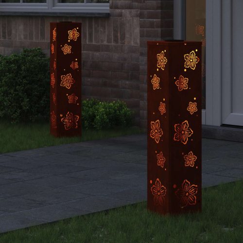  Napelemmel működő LED ösvény világítás 2 pcs Corten Acél