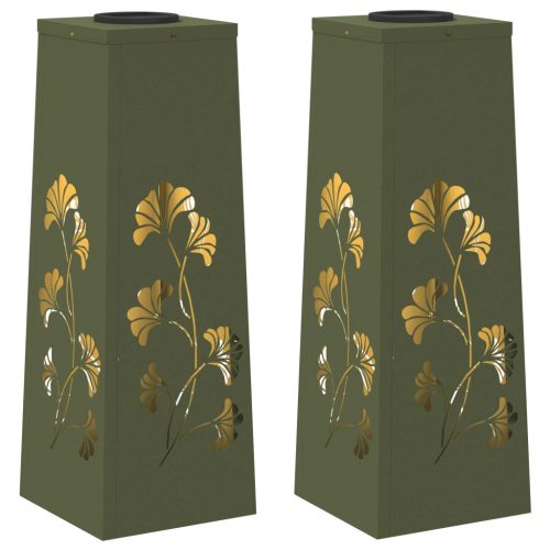  Napelemmel működő LED ösvény világítás 2 pcs Olajzöld