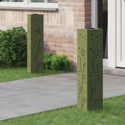  Napelemmel működő LED ösvény világítás 2 pcs Olajzöld