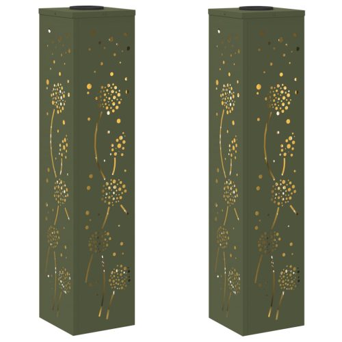  Napelemmel működő LED ösvény világítás 2 pcs Olajzöld