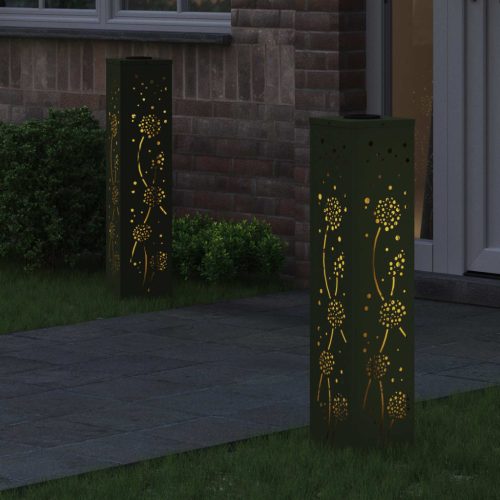  Napelemmel működő LED ösvény világítás 2 pcs Olajzöld