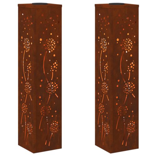  Napelemmel működő LED ösvény világítás 2 pcs Corten Acél