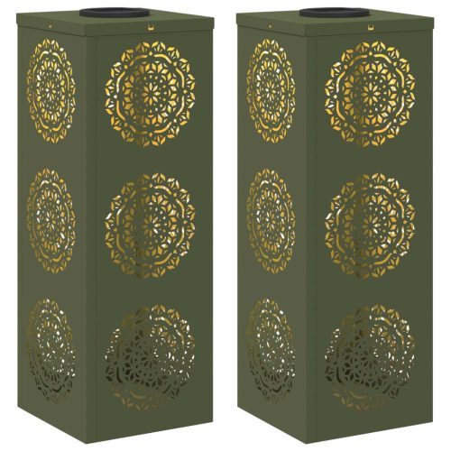  Napelemmel működő LED ösvény világítás 2 pcs Olajzöld