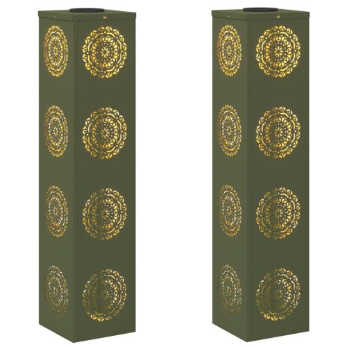  Napelemmel működő LED ösvény világítás 2 pcs Olajzöld