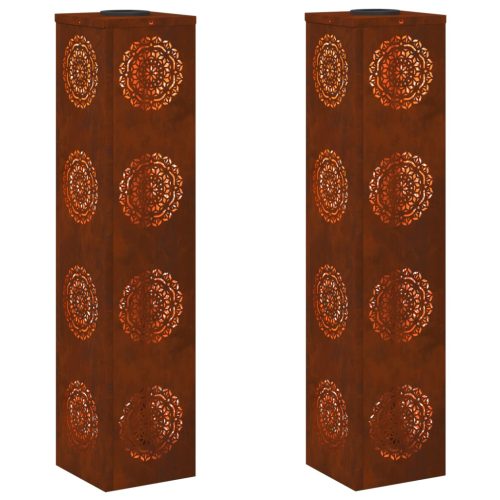  Napelemmel működő LED ösvény világítás 2 pcs Corten Acél