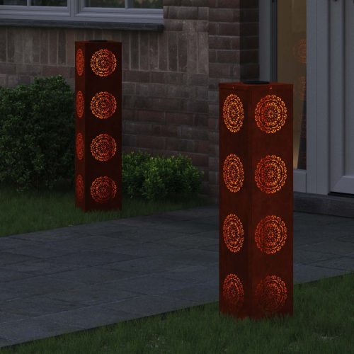  Napelemmel működő LED ösvény világítás 2 pcs Corten Acél