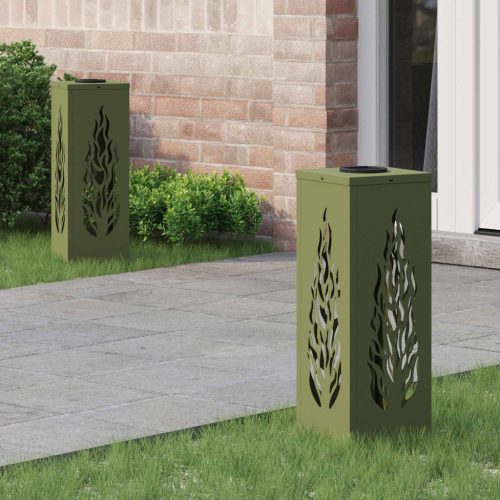  Napelemmel működő LED ösvény világítás 2 pcs Olajzöld