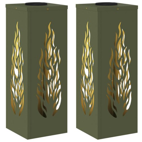  Napelemmel működő LED ösvény világítás 2 pcs Olajzöld