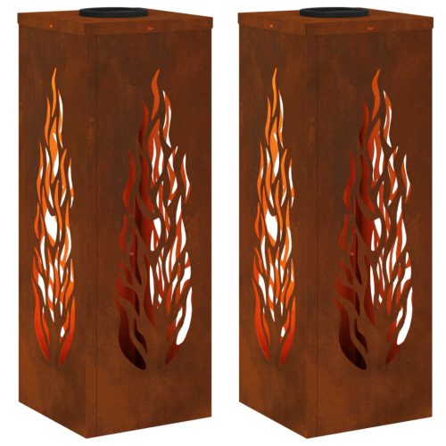  Napelemmel működő LED ösvény világítás 2 pcs Corten Acél