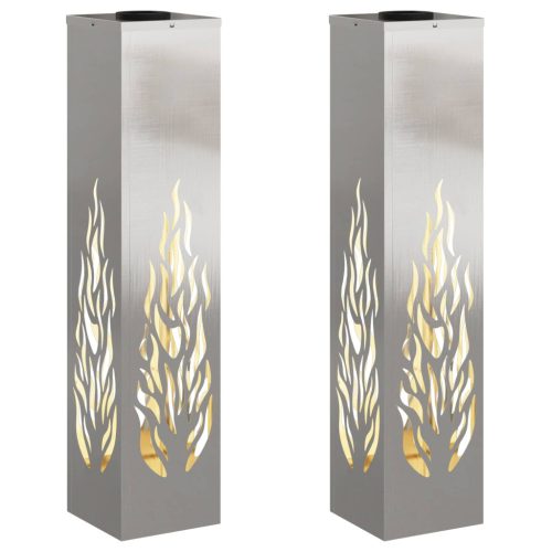  Napelemmel működő LED ösvény világítás 2 pcs Rozsdamentes acél