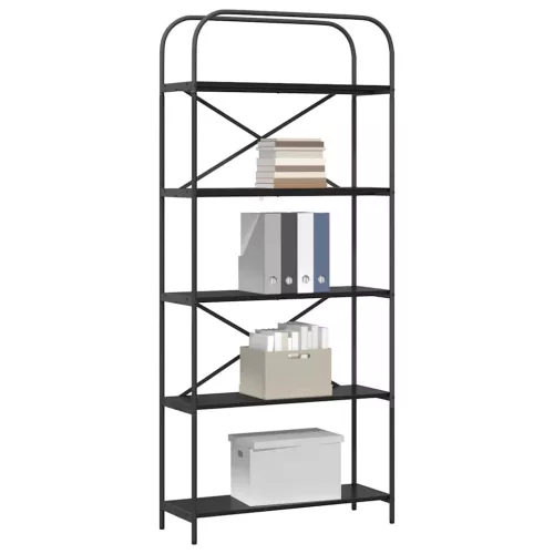  Könyvespolc Musta tammi 80 x 30 x 183 cm Faanyag