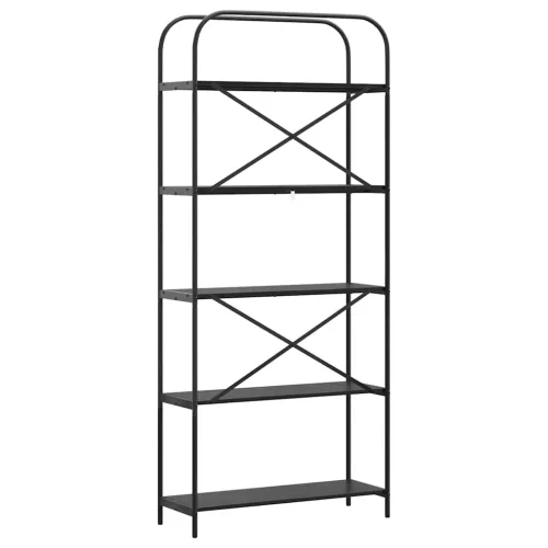  Könyvespolc Musta tammi 80 x 30 x 183 cm Faanyag