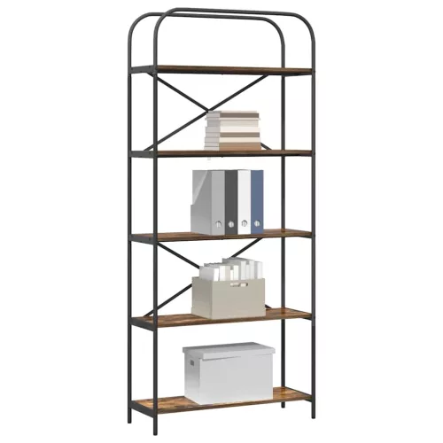  Könyvespolc Füstölt tölgy 80 x 30 x 183 cm Faanyag