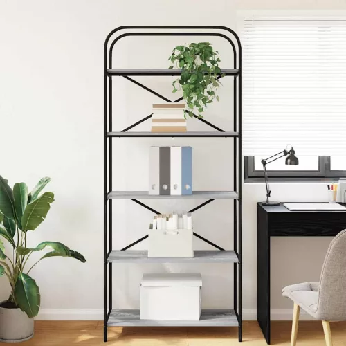  Könyvespolc Szürke sonoma 80 x 30 x 183 cm Faanyag