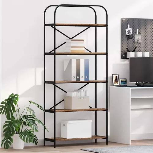  Könyvespolc Régi fa 80 x 30 x 183 cm Faanyag