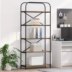  Könyvespolc kézműves tölgy 80 x 30 x 183 cm Faanyag