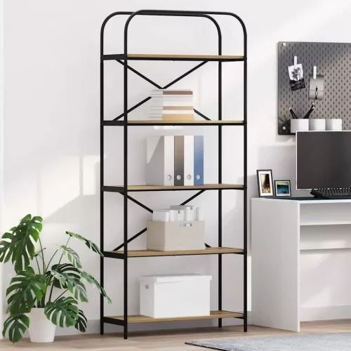  Könyvespolc kézműves tölgy 80 x 30 x 183 cm Faanyag