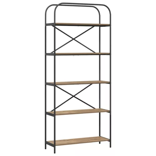  Könyvespolc kézműves tölgy 80 x 30 x 183 cm Faanyag