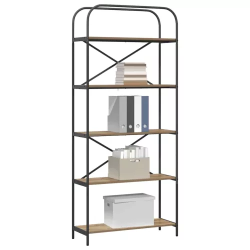  Könyvespolc kézműves tölgy 80 x 30 x 183 cm Faanyag