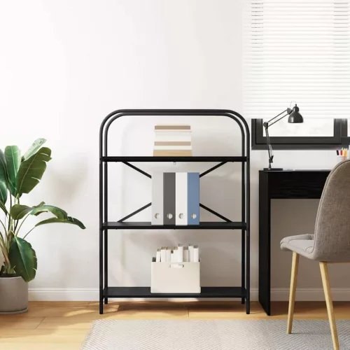  Könyvespolc Musta tammi 80 x 30 x 109 cm Faanyag