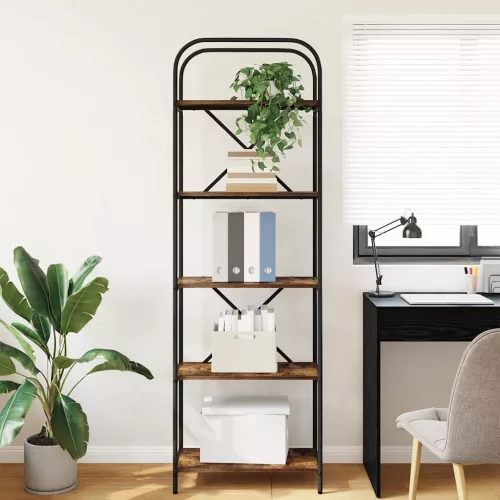  Könyvespolc Füstölt tölgy 60 x 30 x 183 cm Faanyag