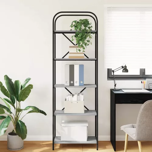  Könyvespolc Szürke sonoma 60 x 30 x 183 cm Faanyag