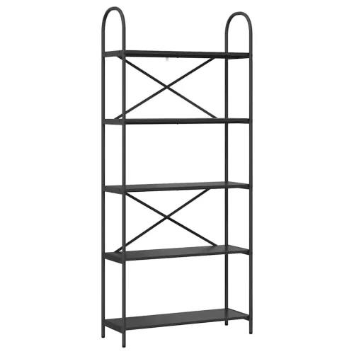  Könyvespolc Musta tammi 80 x 30 x 183 cm Faanyag