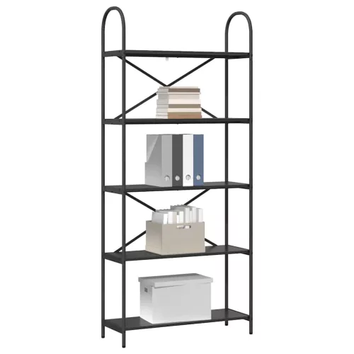  Könyvespolc Musta tammi 80 x 30 x 183 cm Faanyag