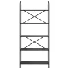  Könyvespolc Musta tammi 80 x 30 x 183 cm Faanyag