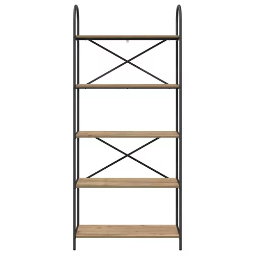  Könyvespolc kézműves tölgy 80 x 30 x 183 cm Faanyag