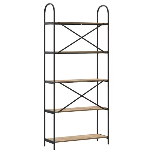  Könyvespolc kézműves tölgy 80 x 30 x 183 cm Faanyag