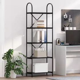  Könyvespolc Musta tammi 60 x 30 x 183 cm Faanyag