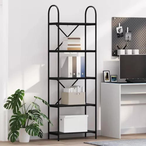  Könyvespolc Musta tammi 60 x 30 x 183 cm Faanyag