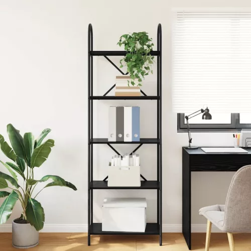  Könyvespolc Musta tammi 60 x 30 x 183 cm Faanyag