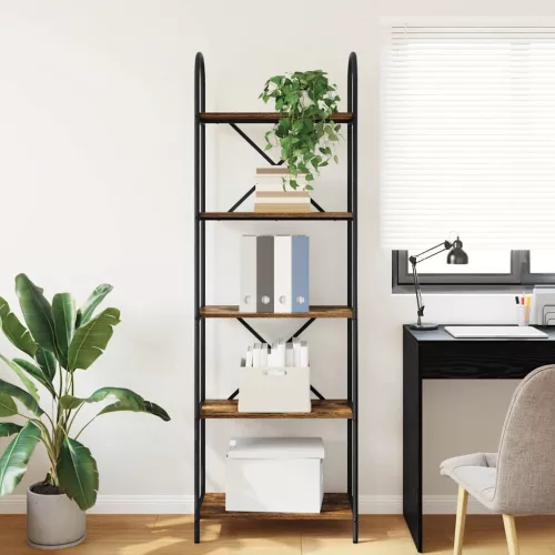  Könyvespolc Füstölt tölgy 60 x 30 x 183 cm Faanyag