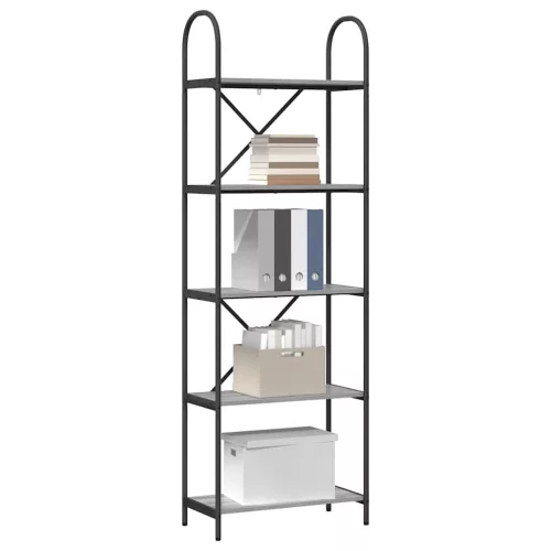  Könyvespolc Szürke sonoma 60 x 30 x 183 cm Faanyag