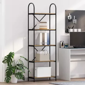  Könyvespolc kézműves tölgy 60 x 30 x 183 cm Faanyag