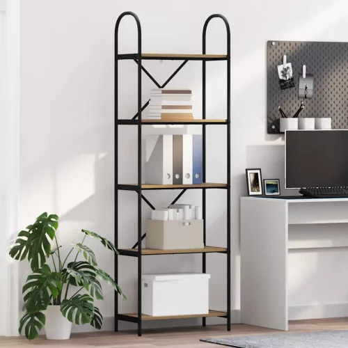  Könyvespolc kézműves tölgy 60 x 30 x 183 cm Faanyag