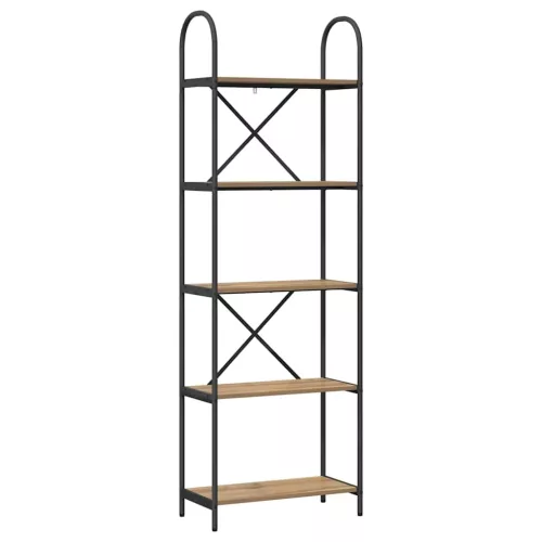  Könyvespolc kézműves tölgy 60 x 30 x 183 cm Faanyag