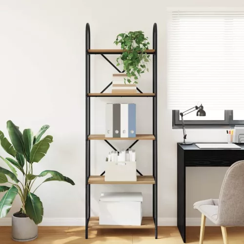  Könyvespolc kézműves tölgy 60 x 30 x 183 cm Faanyag