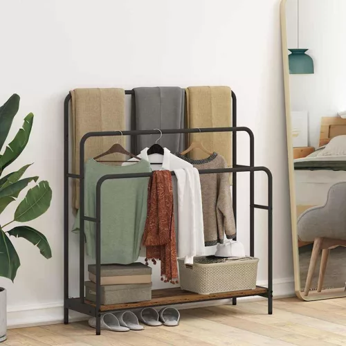  Ruhaszárító polcokkal Régi fa 90 x 30 x 100.5 cm Faanyag