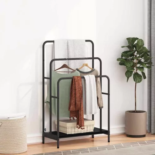  Ruhaszárító polcokkal Musta tammi 60 x 30 x 100.5 cm Faanyag