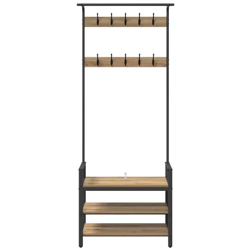  Kabáthorog polcokkal Artisan tölgy 75 x 34 x 184 cm Faanyag