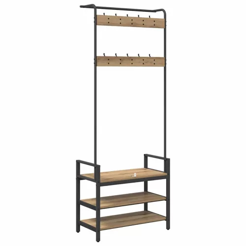  Kabáthorog polcokkal Artisan tölgy 75 x 34 x 184 cm Faanyag