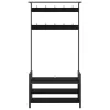  Kabáthorog polcokkal Fekete tölgy 95 x 34 x 184 cm Faanyag