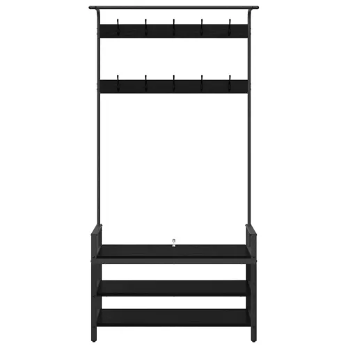  Kabáthorog polcokkal Fekete tölgy 95 x 34 x 184 cm Faanyag
