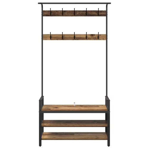  Kabáthorog polcokkal tárolóval Öreg fa 95 x 34 x 184 cm Faanyag