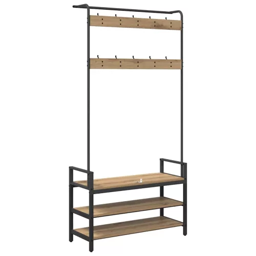  Kabáthorog polcokkal Artisan tölgy 95 x 34 x 184 cm Faanyag